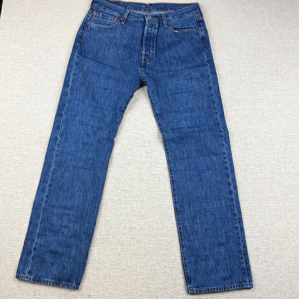 Levis 501 Mens 34x32 Light Distress Jeans Thigh Fade ** Vintage Style ** Denim